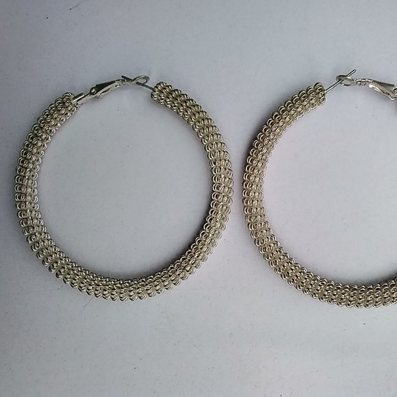 Jewelry - Pair of shiny semi-rigid spiral copper wire coil bracelets